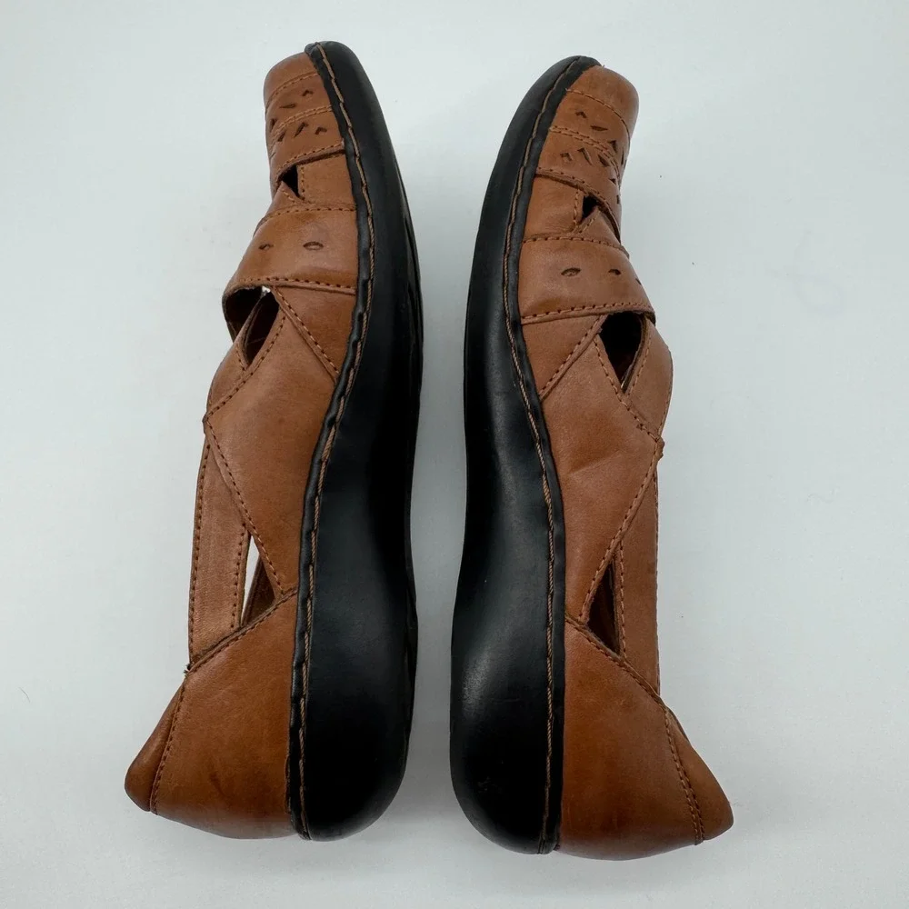 Clarks Bendables‎ Ashland River Flats Loafers 7.5M Leather Comfort Boho Granola